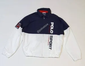 Nwt Polo Ralph Lauren White/Navy Polo Sport Windbreaker Jacket