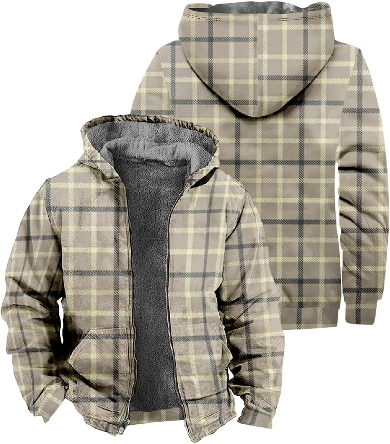 Outdoor Winter Jacket for Men Trucker Hunting Heavyweight Jackets Flannel Shirts Hiking Cycling Running Coats