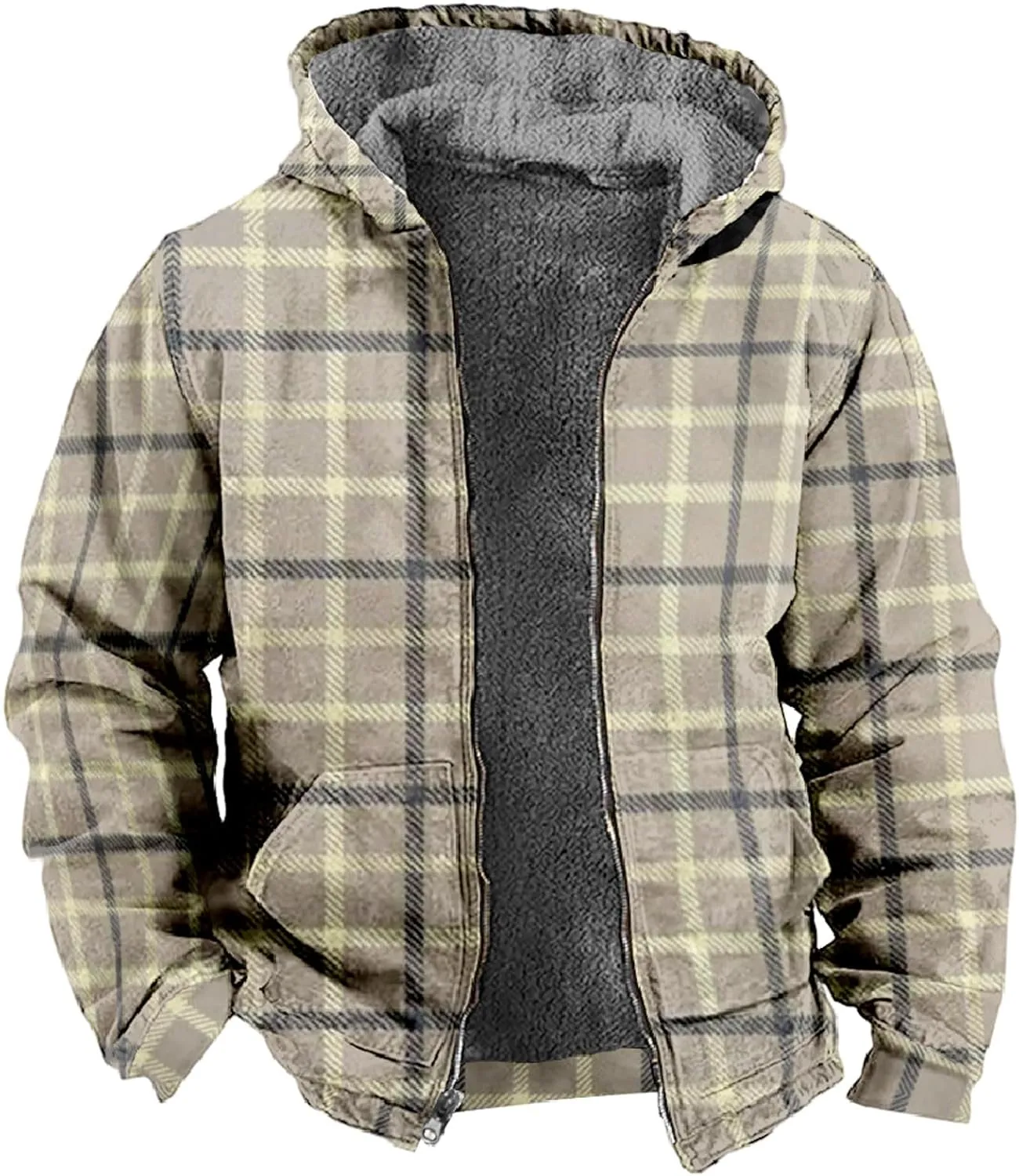 Outdoor Winter Jacket for Men Trucker Hunting Heavyweight Jackets Flannel Shirts Hiking Cycling Running Coats