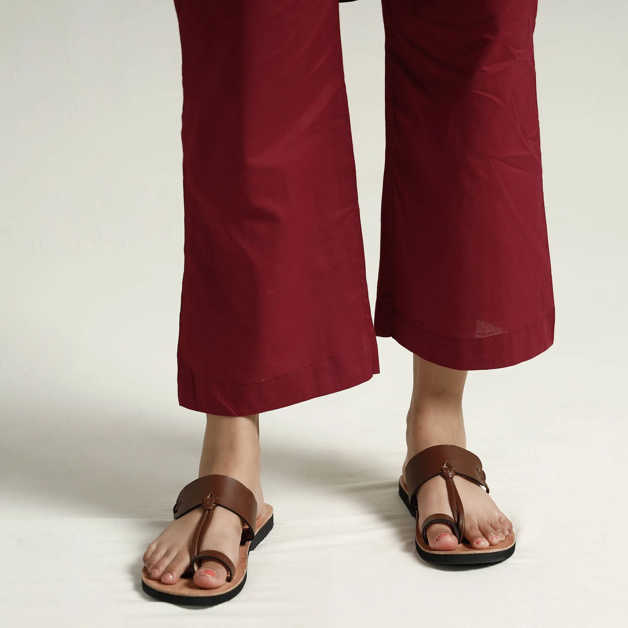 Red - Ajrakh Block Printed Cotton Kurta with Palazzo Set