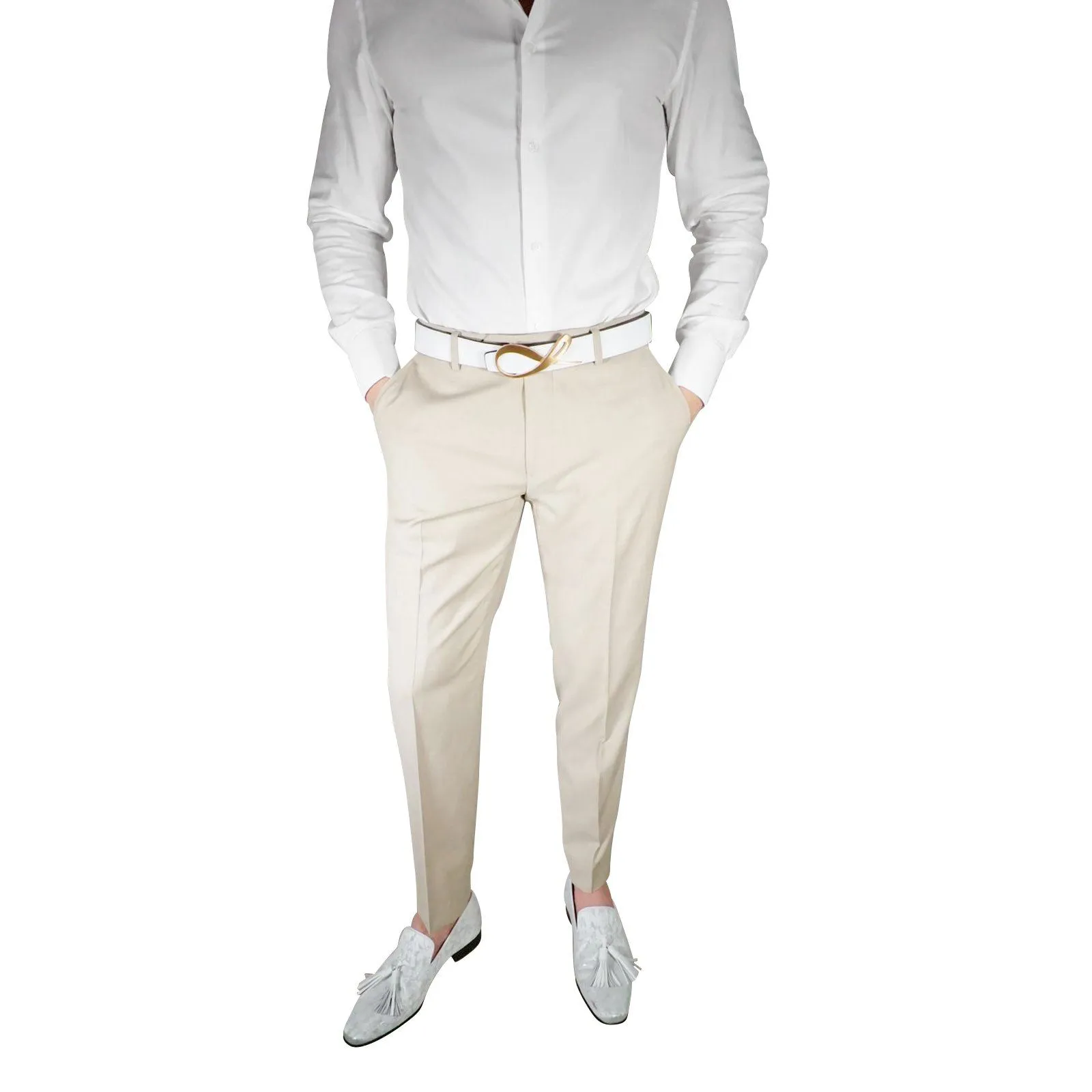 S by Sebastian Khaki Crema Trousers @ The Vault