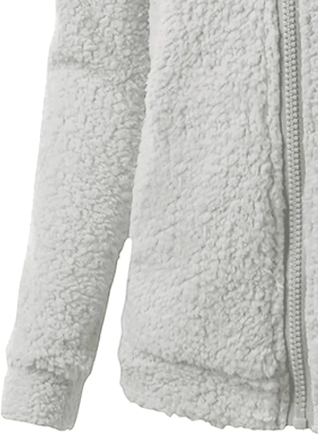 Sherpa Jacket Women Flannel Fleece Zip Up Jacket Cropped Teddy Bear Hooded Jacket Plus Size Winter Coats with Pockets