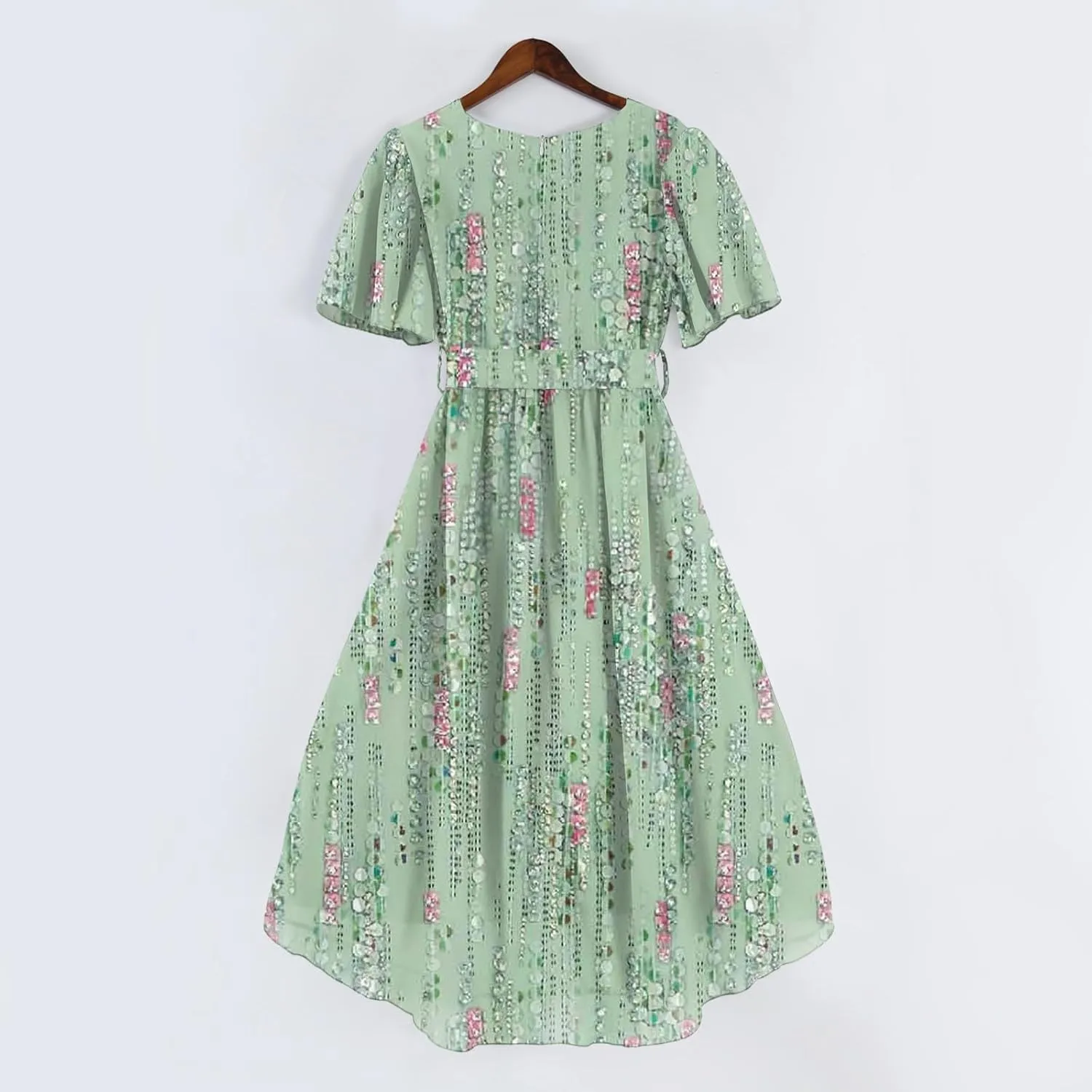 Sundresses for Women,Cocktail Prom Summer Sexy Dress Chiffon Womens Spring Dresses Wrap Flowy Wedding Guest