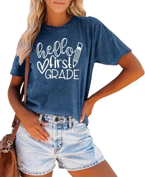 Teacher T Shirt for Women Funny Teaching Heart Graphic Tee Tops Teacher Day Gift Shirt Tops