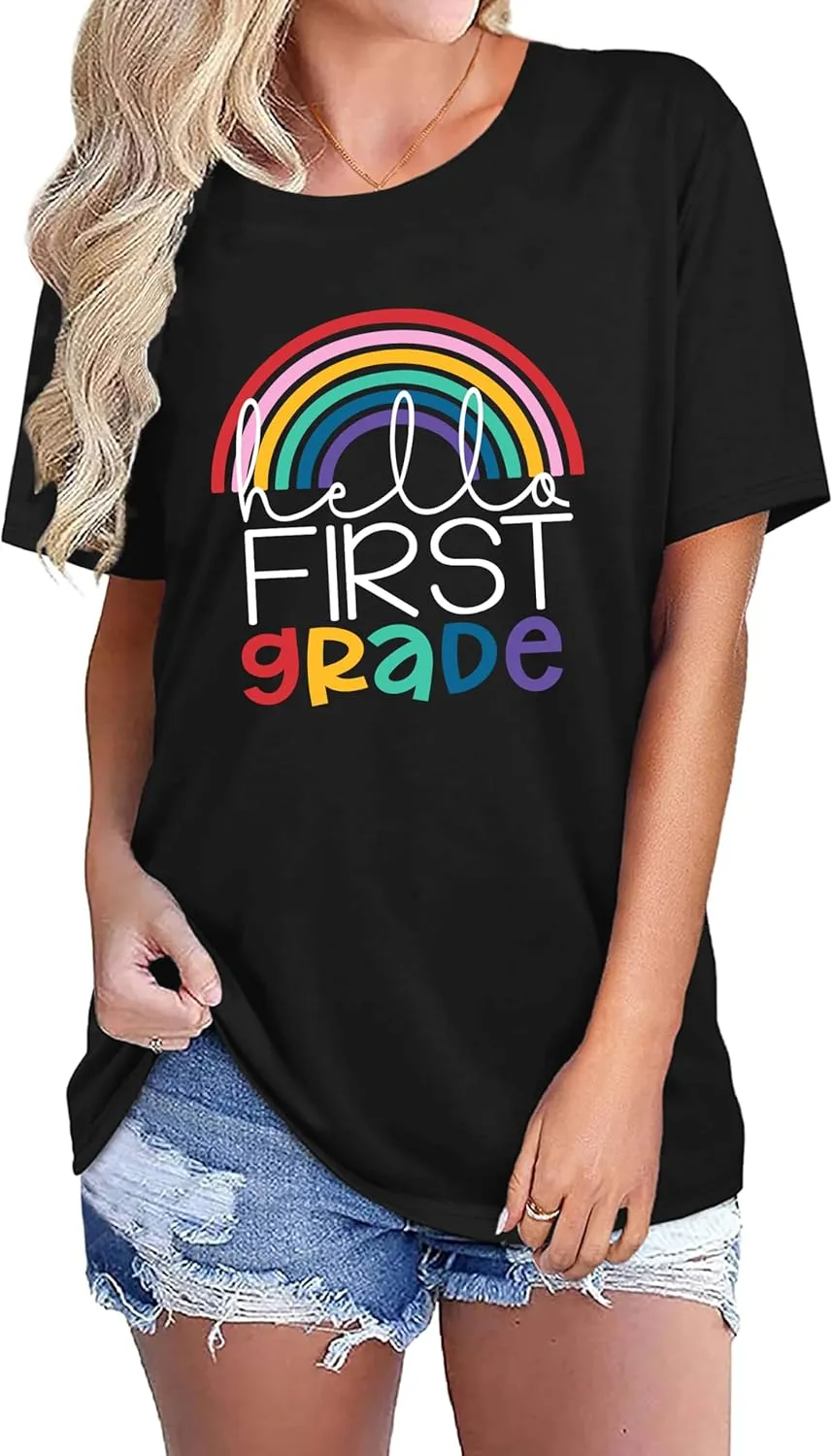 Teacher T Shirt for Women Funny Teaching Heart Graphic Tee Tops Teacher Day Gift Shirt Tops