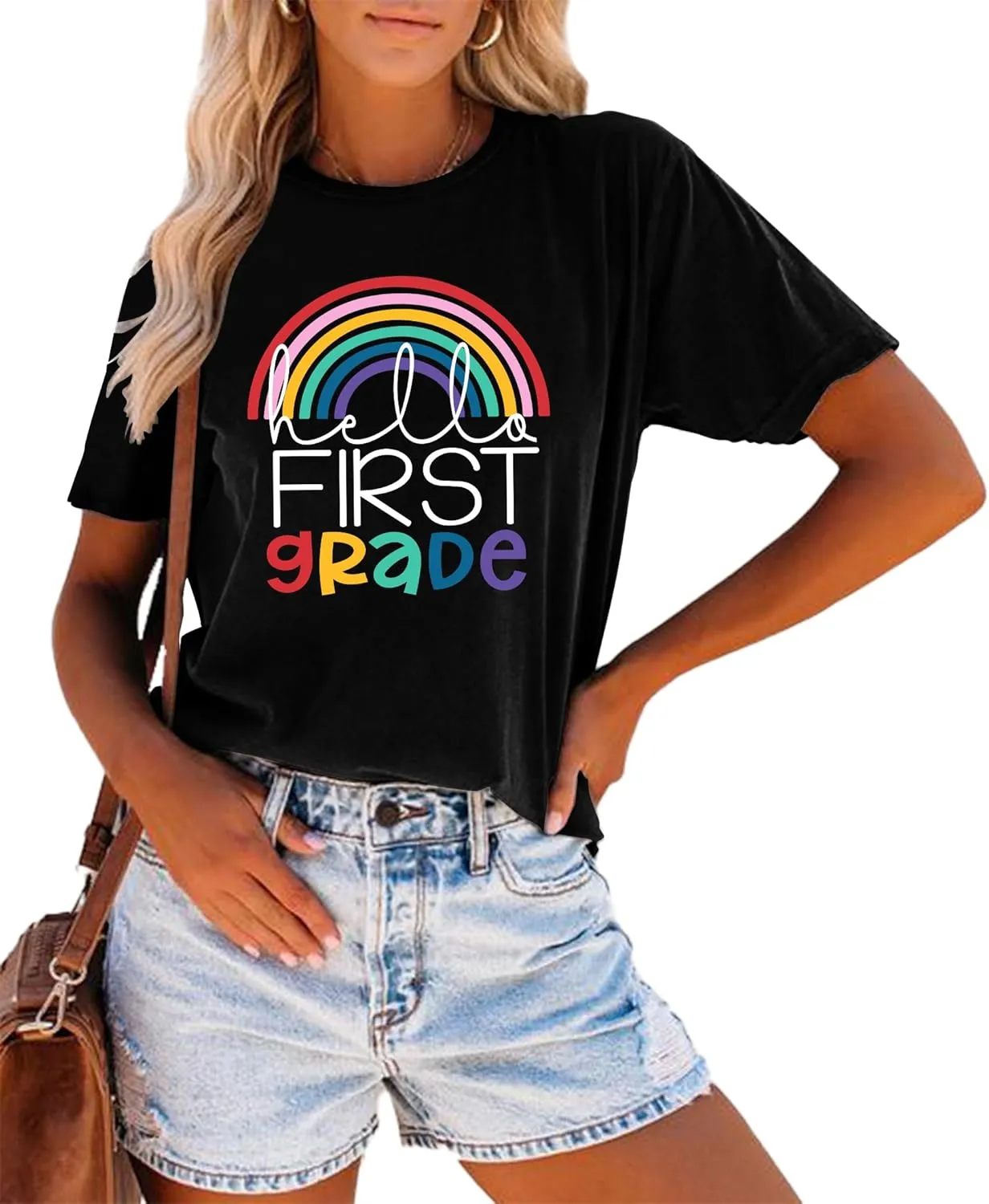 Teacher T Shirt for Women Funny Teaching Heart Graphic Tee Tops Teacher Day Gift Shirt Tops