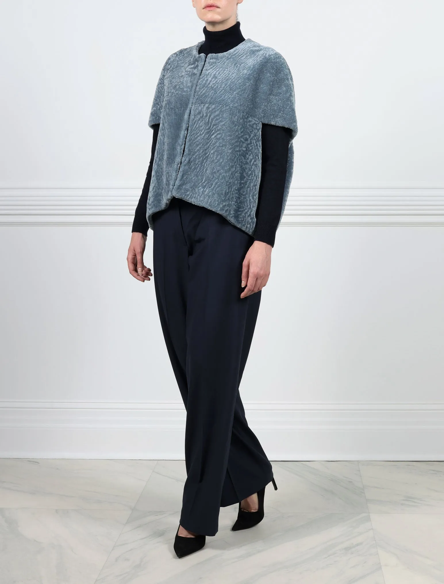 The Frannie Shearling Cocoon Vest