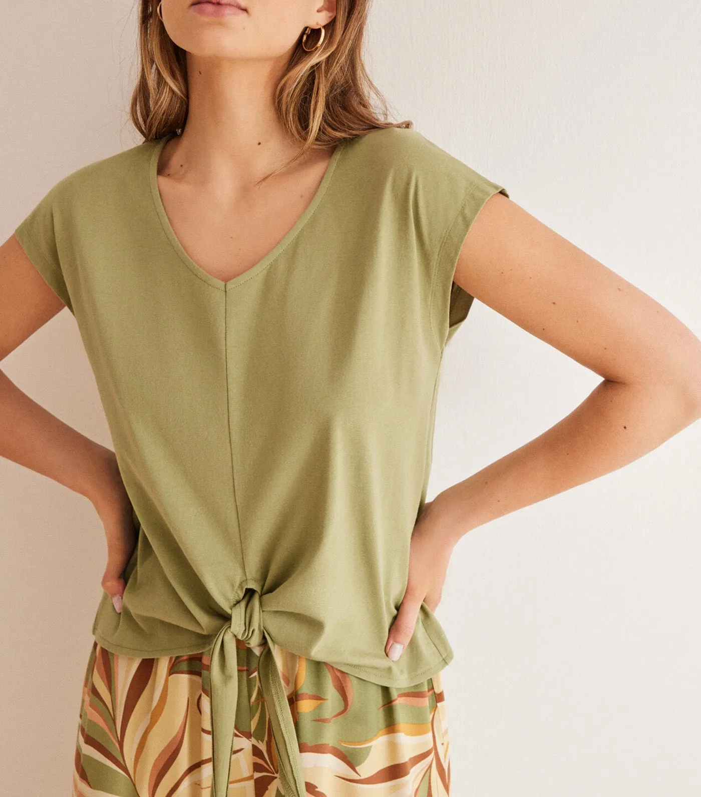 Tropical Print Set Khaki