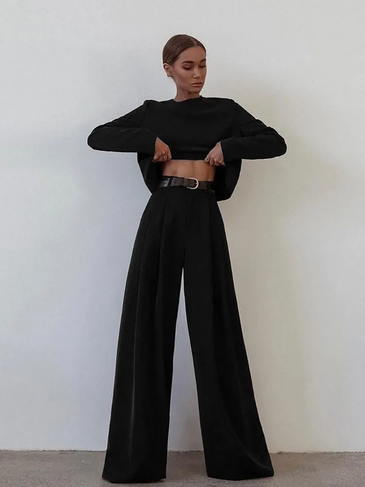 Wenkouban  Classic Wide Pants Floor-Length Pleated Loose Women Trousers Spring Wide Leg Pants Vintage Female Palazzo Pants 2022