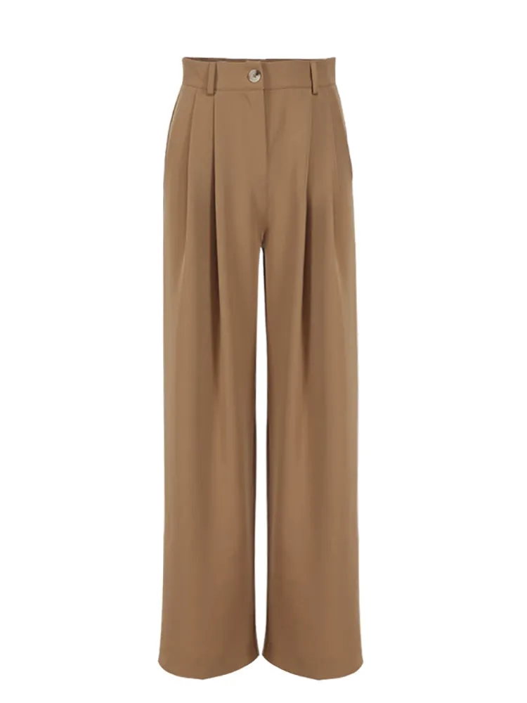 Wenkouban  Classic Wide Pants Floor-Length Pleated Loose Women Trousers Spring Wide Leg Pants Vintage Female Palazzo Pants 2022