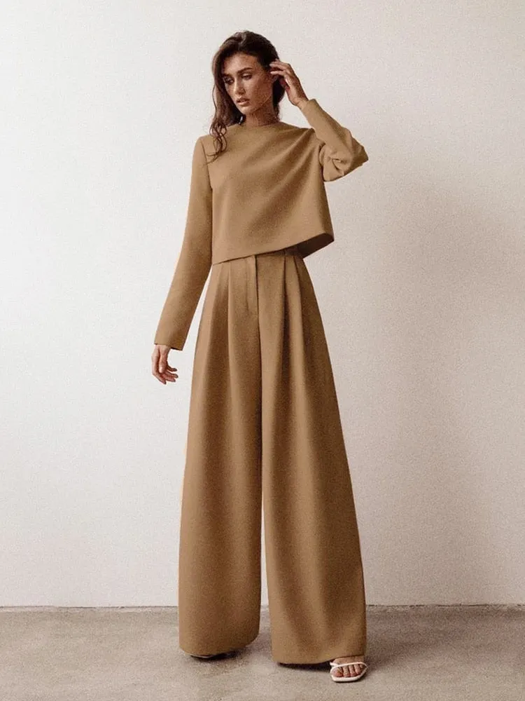 Wenkouban  Classic Wide Pants Floor-Length Pleated Loose Women Trousers Spring Wide Leg Pants Vintage Female Palazzo Pants 2022