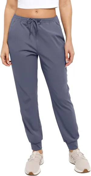 Women's Joggers with Pockets Lightweight Drawstring Gym Athletic Tapered Pants for Workout Lounge Travel