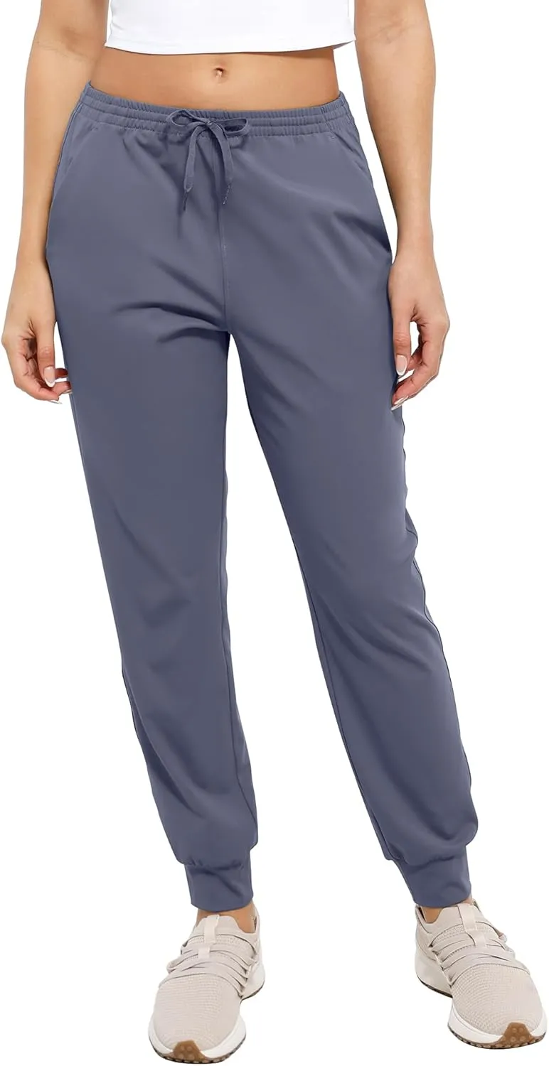 Women's Joggers with Pockets Lightweight Drawstring Gym Athletic Tapered Pants for Workout Lounge Travel